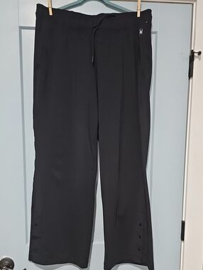 Spyder Active Black Athletic Pants with Elastic Waist and Ankle Snaps